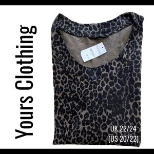 Yours Clothing Leopard Print Short Sleeve …